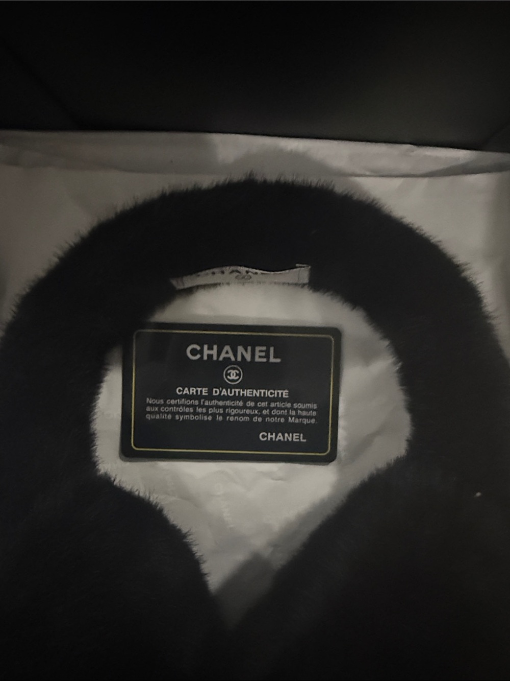 CHANEL Black and White Fur Logo Earmuffs - Picture 9 of 14